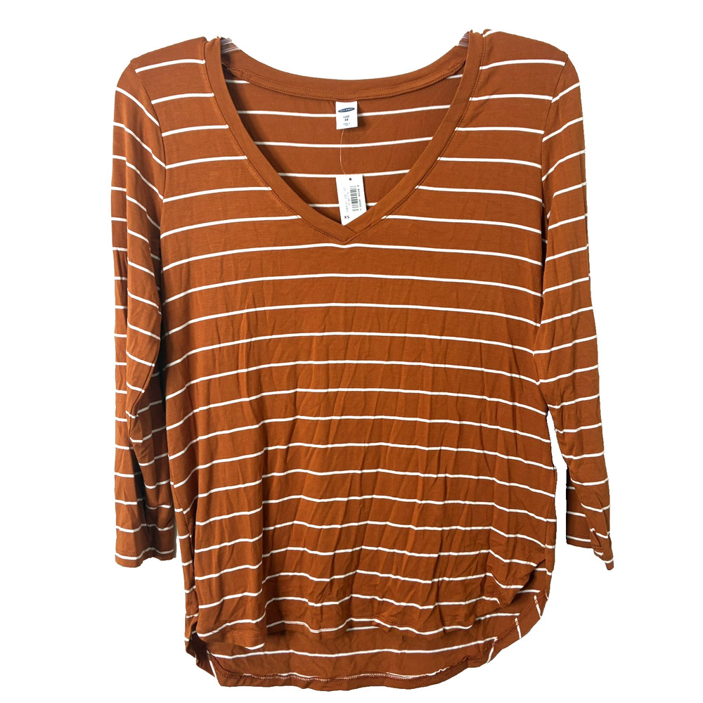 Old Navy NWT Women's Luxe Striped V-Neck High Low T-Shirt Size XS